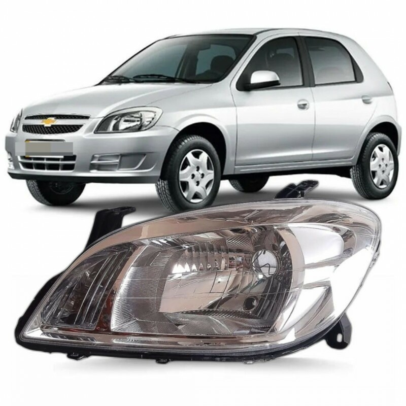 Farol Celta 2007 a 2016 Lado Esquerdo Manual Cromado