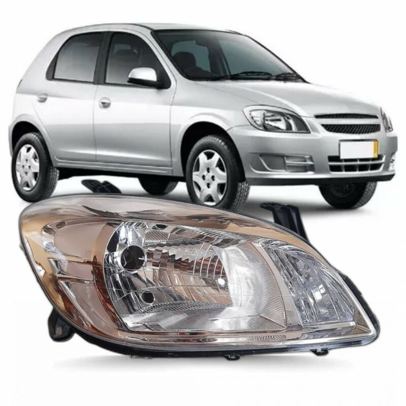 Farol Celta 2007 a 2016 Lado Direito Manual Cromado