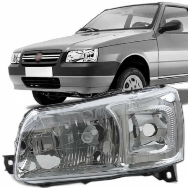 Farol Uno 2004 a 2013 Esquerdo Manual Cromado