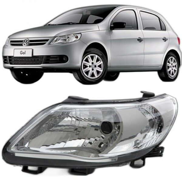 Farol Gol G5 2009 a 2013 Esquerdo Cromado Foco Simples