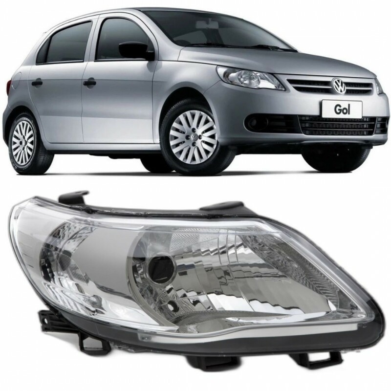 Farol Gol G5 2009 a 2013 Direito Cromado Foco Simples