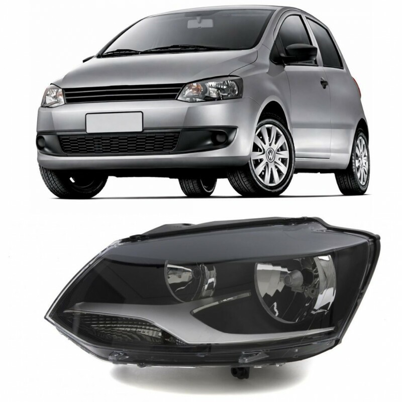 Farol Fox 2010 a 2014 Esquerdo Mascara Negra Foco Duplo