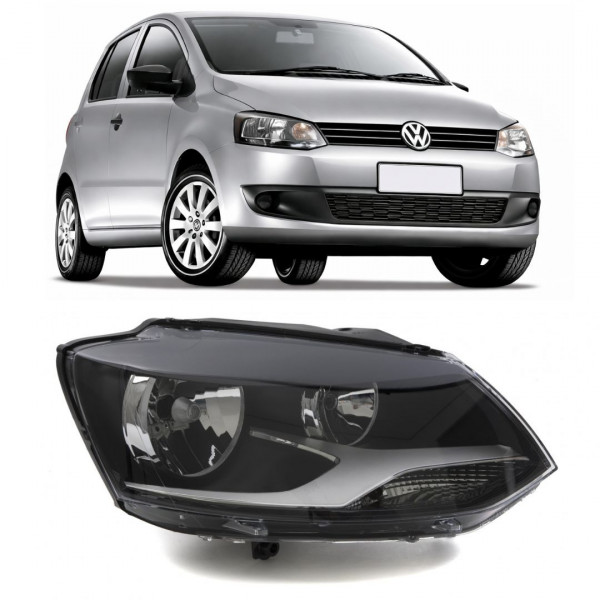 Farol Fox 2010 a 2014 Direito Mascara Negra Foco Duplo Farol Fox 2010 a 2014 Direito Mascara Negra Foco Duplo