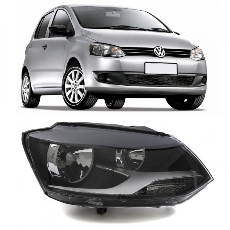 Farol Fox 2010 a 2014 Direito Mascara Negra Foco Duplo
