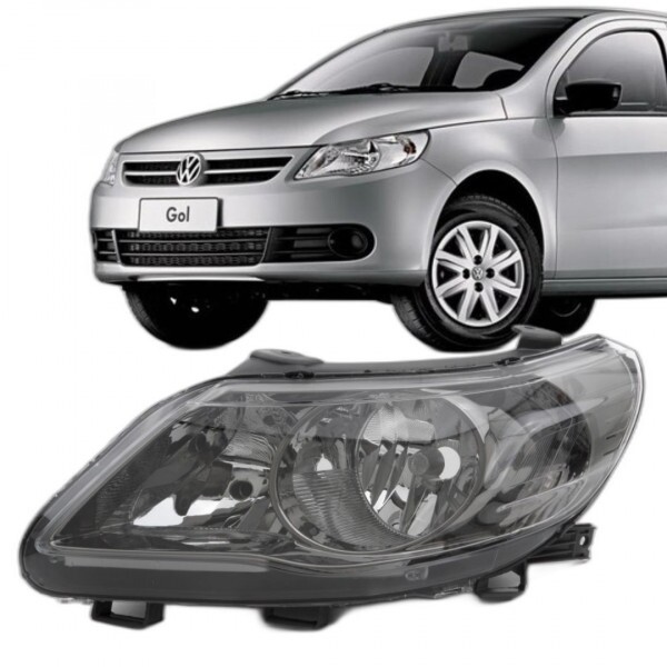 Farol Gol G5 2009 a 2013 Esquerdo Manual Cromo Onix Foco Duplo
