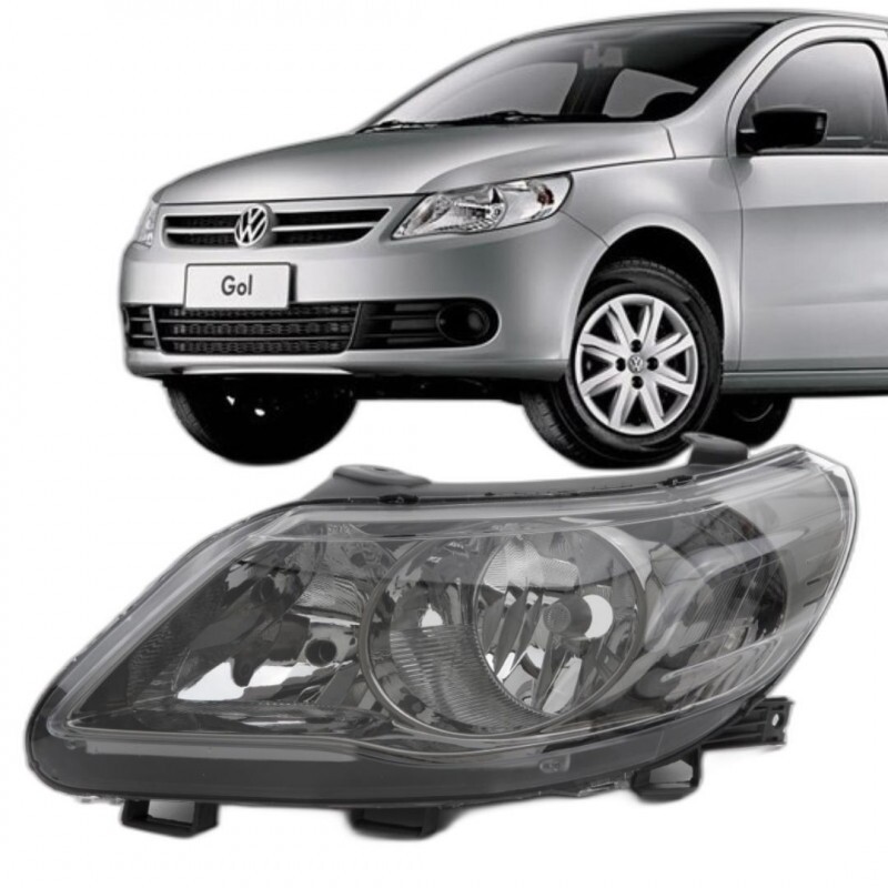 Farol Gol G5 2009 a 2013 Esquerdo Manual Cromo Onix Foco Duplo