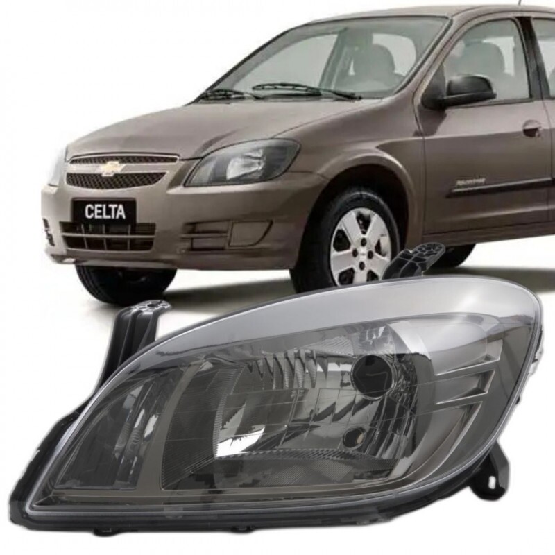 Farol Celta Onix 2012 a 2016 Esquerdo Manual Cromado