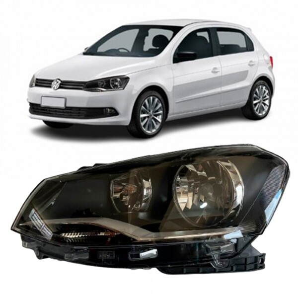 Farol Gol G6 2013 a 2016 Esquerdo Mascara Negra Foco Duplo