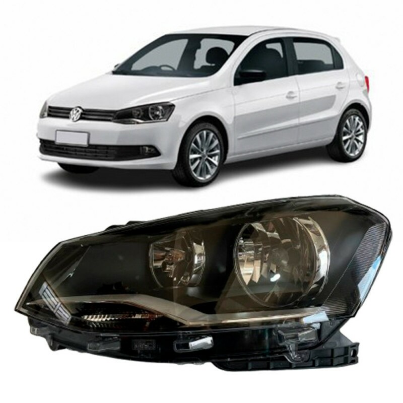 Farol Gol G6 2013 a 2016 Esquerdo Mascara Negra Foco Duplo