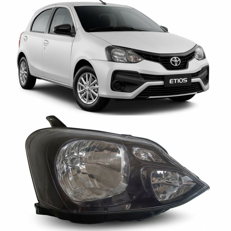 Farol Etios Hatch Sedan 2013 a 2021 Direito Mascara Negra