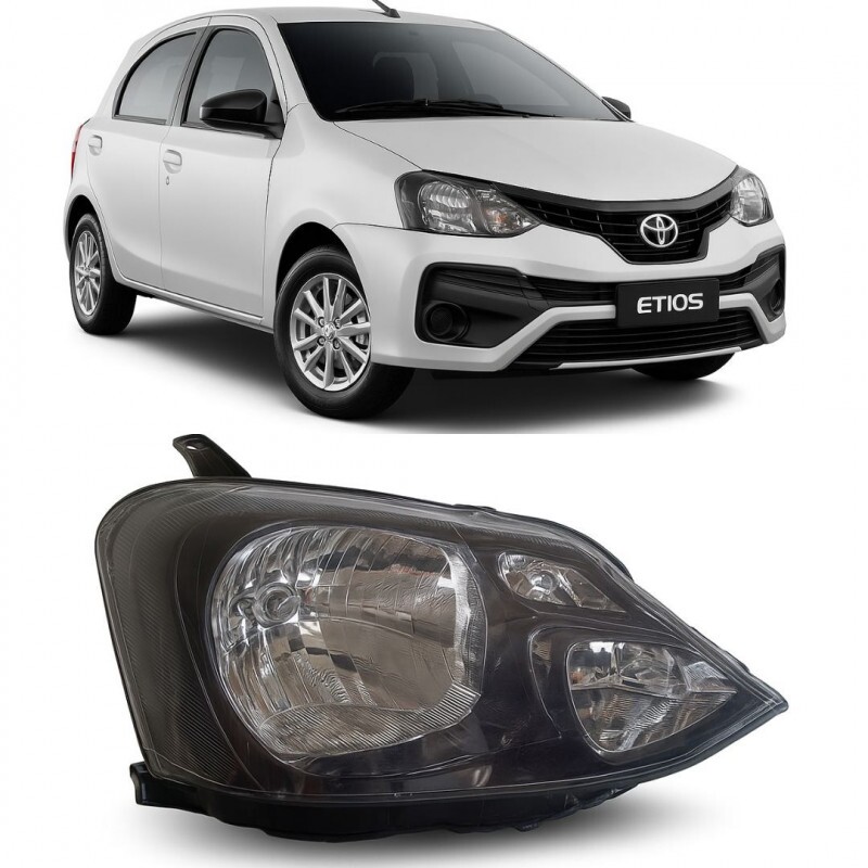 Farol Etios Hatch Sedan 2013 a 2021 Direito Mascara Negra