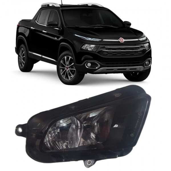Farol Fiat Toro 2016 a 2021 Direito Sem led Mascara negra