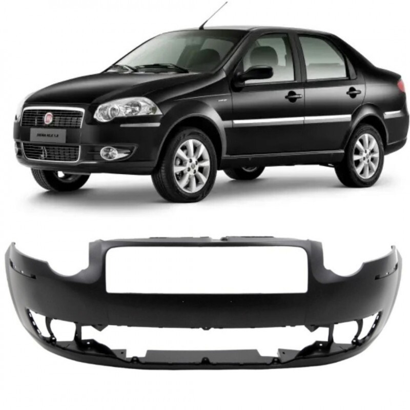 Para Choque Palio 2010 a 2012 Dianteiro Preto Liso Furo Farol Milha