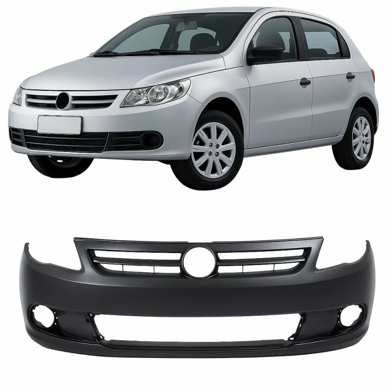 Para-Choque Dianteiro Gol G5 2009 a 2013 Preto Liso Furo Farol Milha R2A