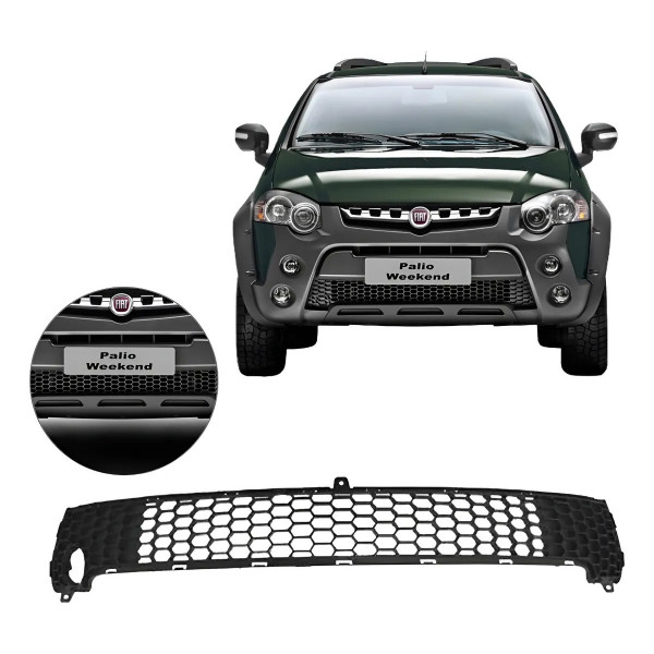 Grade Central inferior Para-choque Palio Adventure 2013 a 2020 Fosco