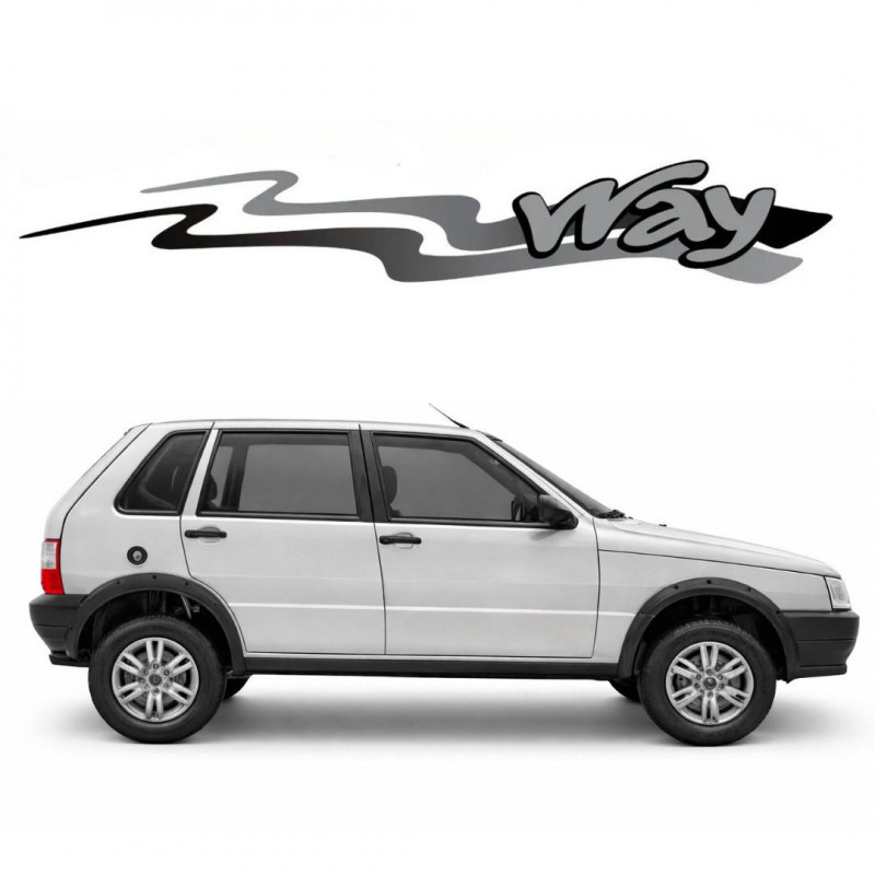 Adesivo Way Porta Dianteira Uno Mille 2004 a 2014 Direito