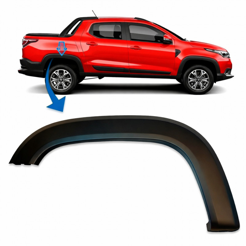 Moldura do Para-lama Traseiro Nova Strada 2020 a 2025 Direita Moldura do Para-lama Traseiro Nova Strada 2020 a 2025 Direita