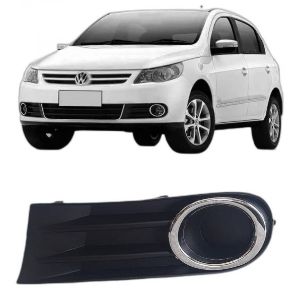 Moldura Farol Milha Gol G5 2009 a 2013 Esquerdo Preto Aro Cromado