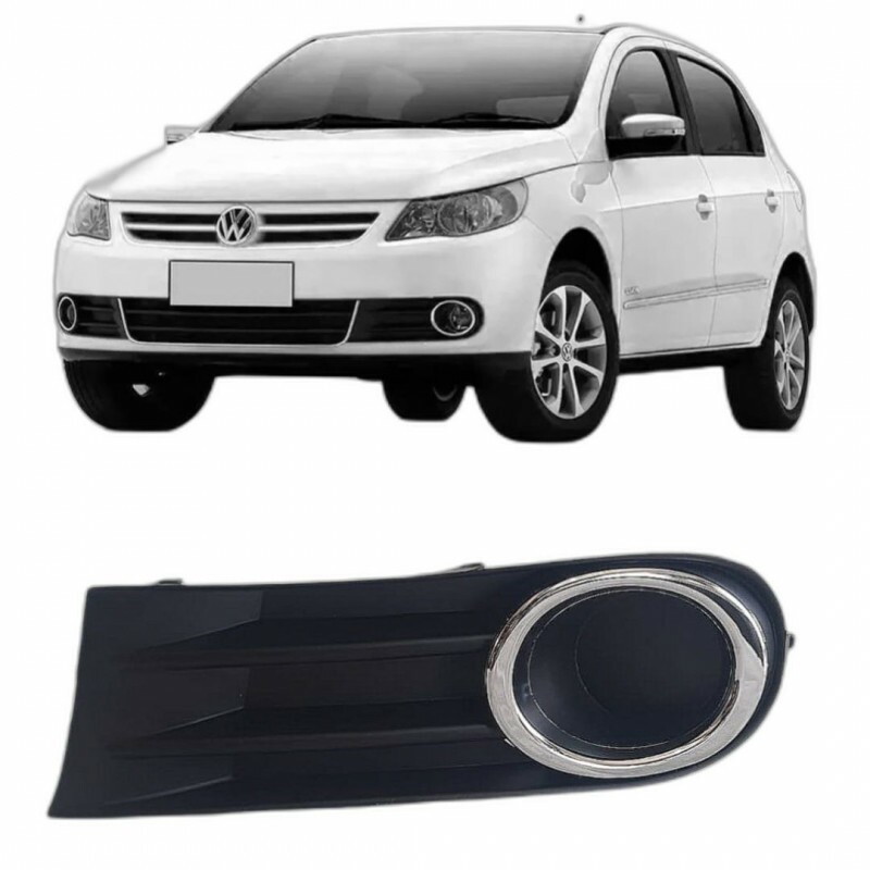 Moldura Farol Milha Gol G5 2009 a 2013 Esquerdo Preto Aro Cromado