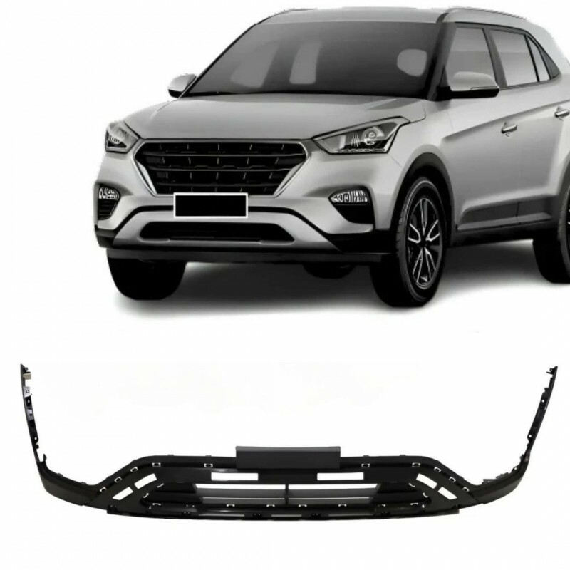 Para-choque Dianteiro Inferior Creta 2017 a 2019 Abertura Spoiler Preto Texturizado