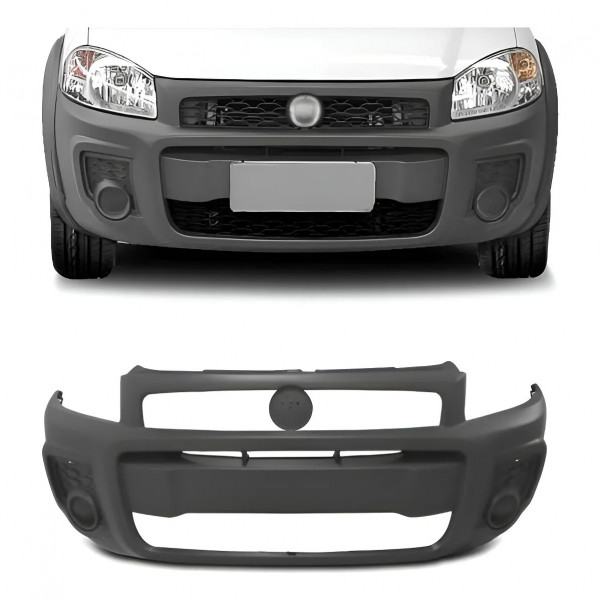 Para Choque Strada Working 2014 a 2018 Dianteiro Sem Furo Cinza Texturizado