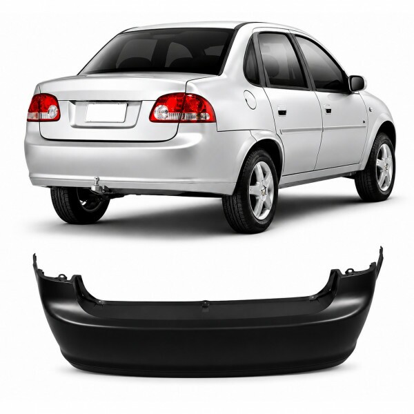Para Choque Corsa Classic 2011 a 2016 Traseiro Preto Liso Sem Furos