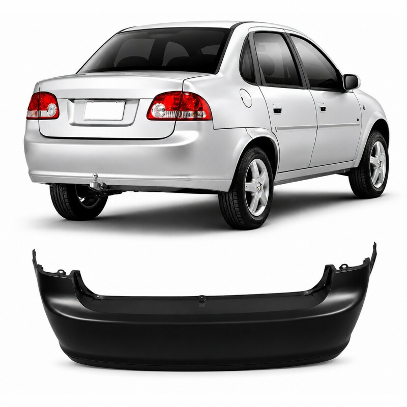 Para Choque Corsa Classic 2011 a 2016 Traseiro Preto Liso Sem Furos