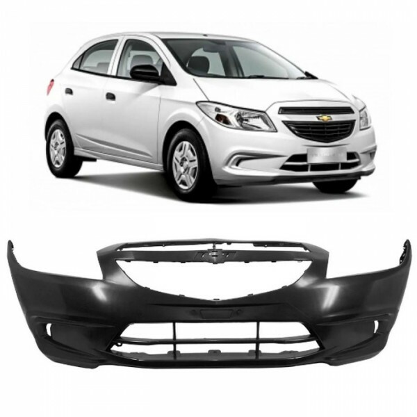 Para choque Dianteiro Onix 2013 a 2016 Preto Liso Furo Farol Milha