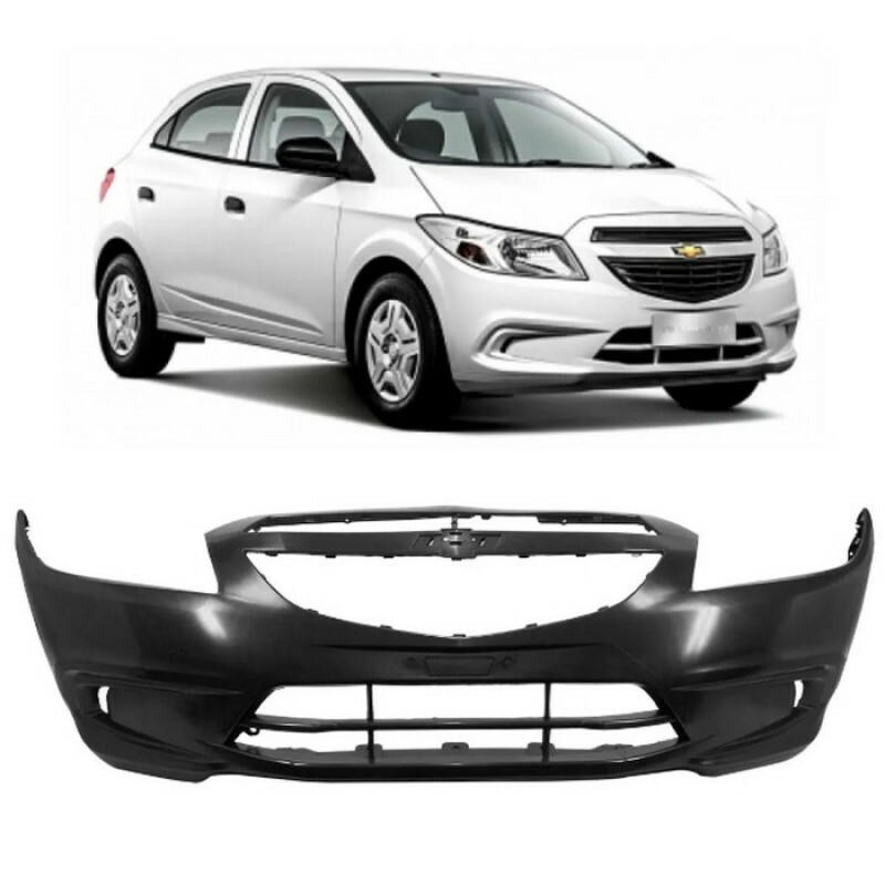 Para choque Dianteiro Onix 2013 a 2016 Preto Liso Furo Farol Milha