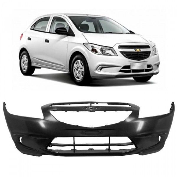 Para choque Onix 2013 a 2016 Dianteiro Preto Liso Furo Farol Milha