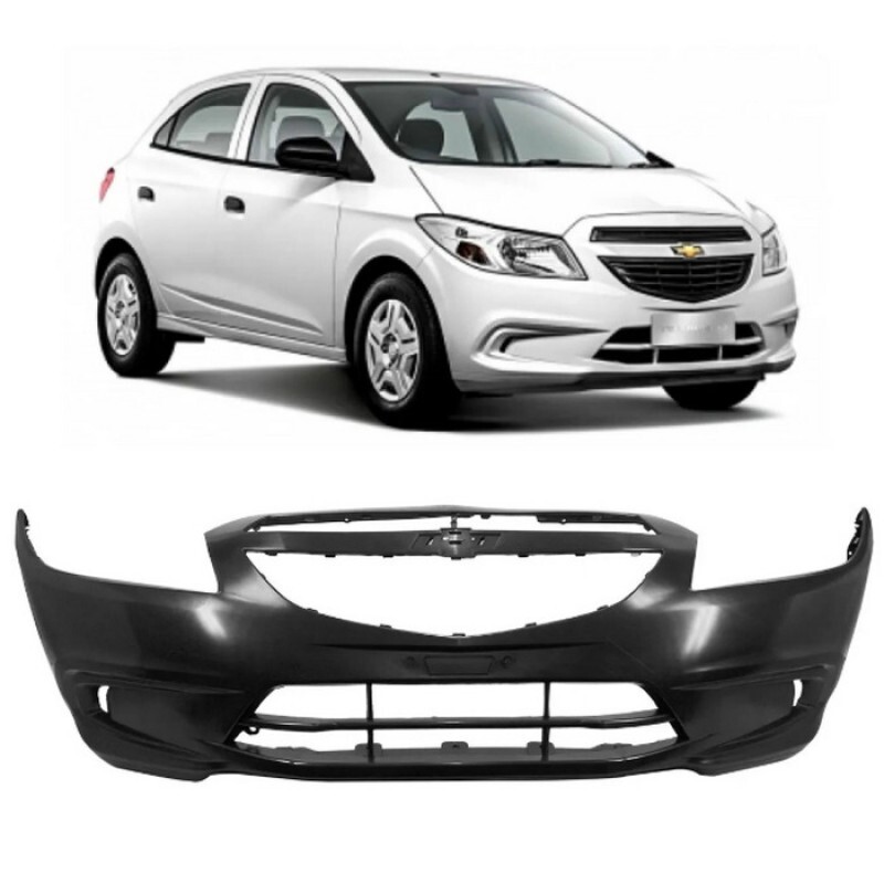 Para choque Onix 2013 a 2016 Dianteiro Preto Liso Furo Farol Milha
