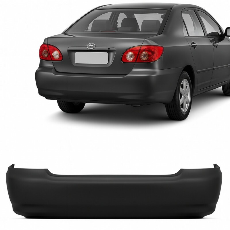 Para-Choque Traseiro Corolla 2002 a 2007 Preto Liso