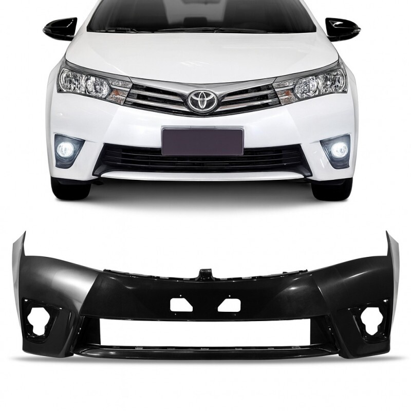 Para-choque Dianteiro Corolla 2015 a 2017 Preto Liso Furo Farol Milha Lumax Para-choque Dianteiro Corolla 2015 a 2017 Preto Liso Furo Farol Milha Lumax