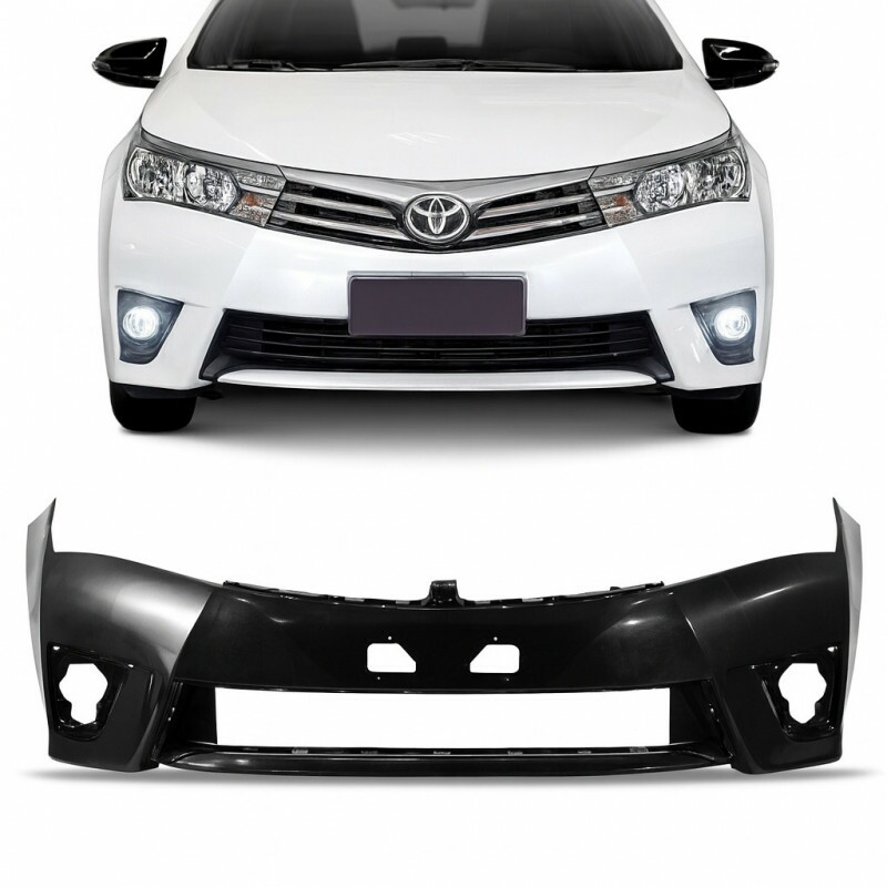 Para Choque Corolla 2015 a 2017 Dianteiro Preto Liso Furo Farol Milha