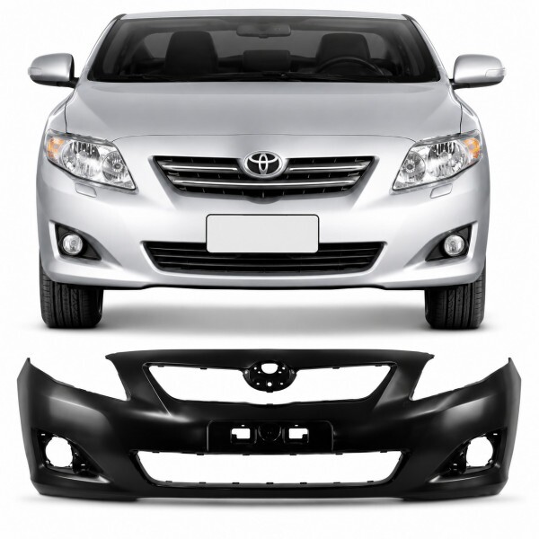 Para Choque Corolla 2008 a 2011 Dianteiro Preto Liso Com Furo Ressalto de Placa