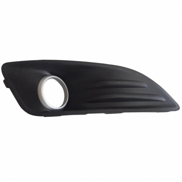 Moldura Farol Milha New Fiesta 2014 a 2017 Direito Preto Aro Prata Furo Farol Milha