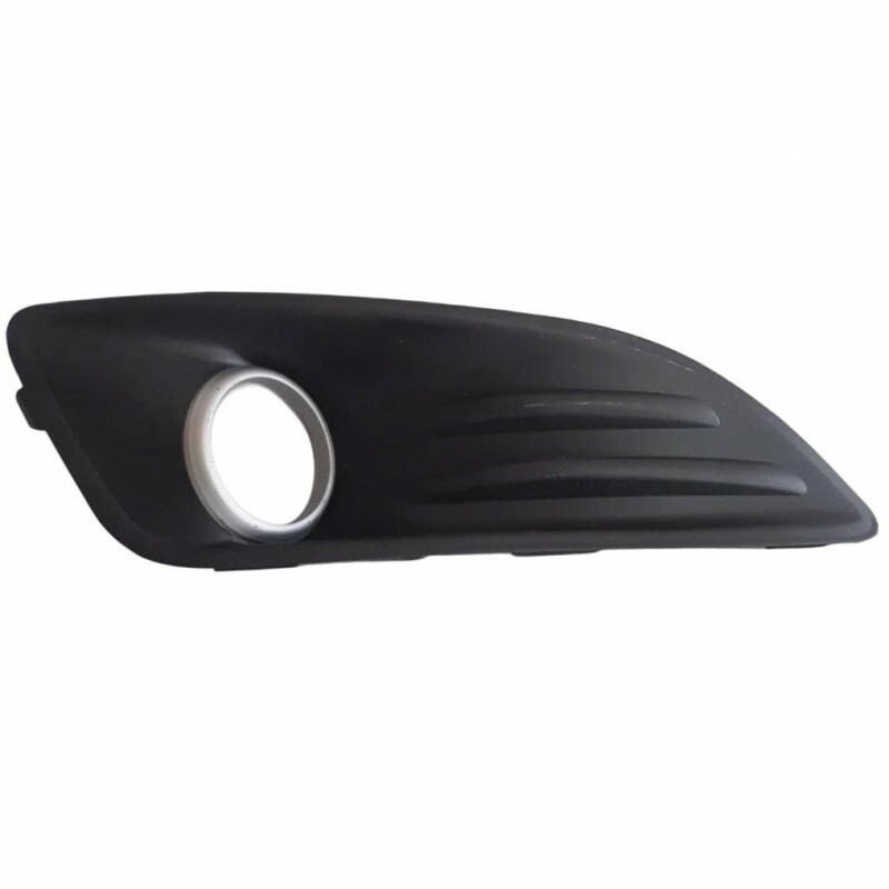 Moldura Farol Milha New Fiesta 2014 a 2017 Direito Preto Aro Prata Furo Farol Milha