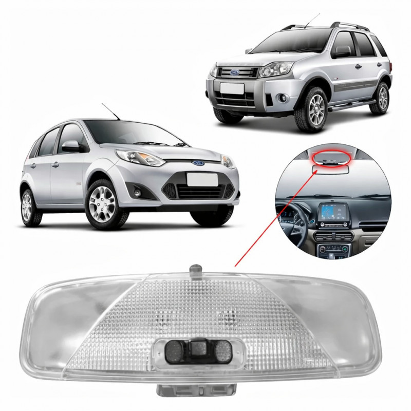 Lanterna Interna Teto Fiesta 2002 a 2007 Ecosport 2005 a 2007 Courier 2001 a 2009