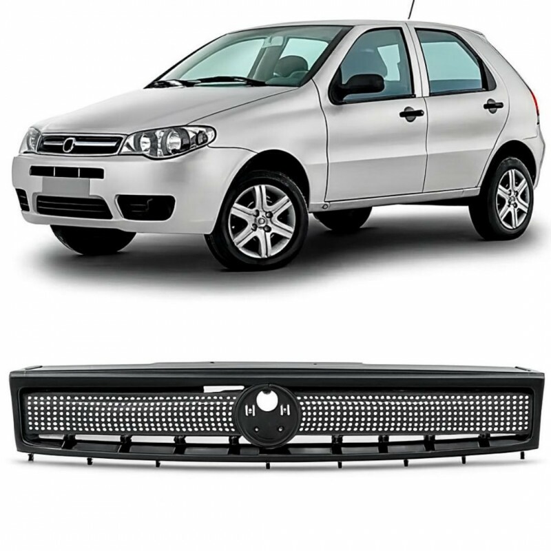 Grade Radiador Palio F2 2004 a 2007 Cinza Borda Preto