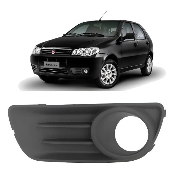 Moldura Farol de Milha Palio F2 2010 a 2017 Esquerdo Cinza Com Furo