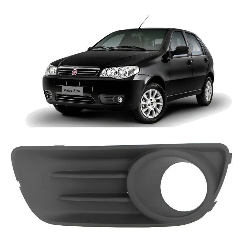 Moldura Farol de Milha Palio F2 2010 a 2017 Esquerdo Cinza Com Furo