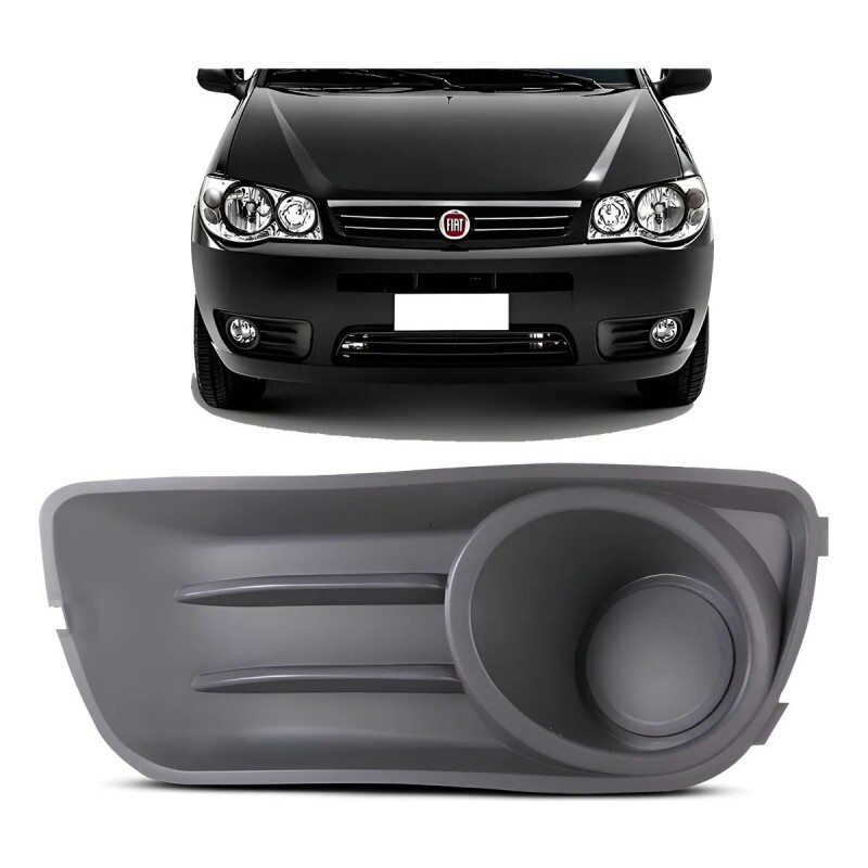 Moldura do Farol Milha Palio 2010 a 2017  Esquerdo Cinza Sem Furo Fipparts