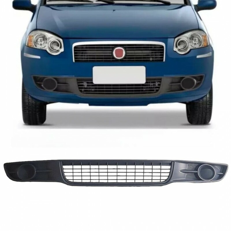 Grade Central Para Choque Palio 2010 a 2012 Friso Cinza