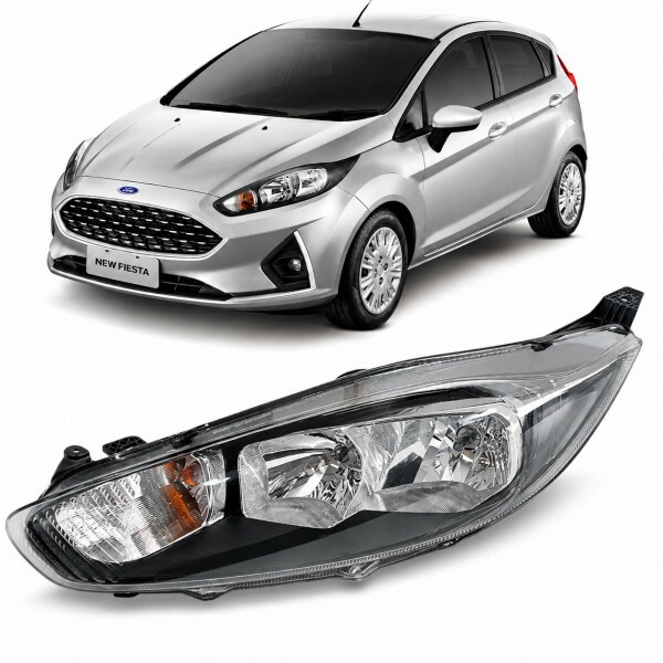 Farol New Fiesta 2013 a 2019 Esquerdo Mascara Negra Manual Com Pisca Cristal Farol New Fiesta 2013 a 2019 Esquerdo Mascara Negra Manual Com Pisca Cristal