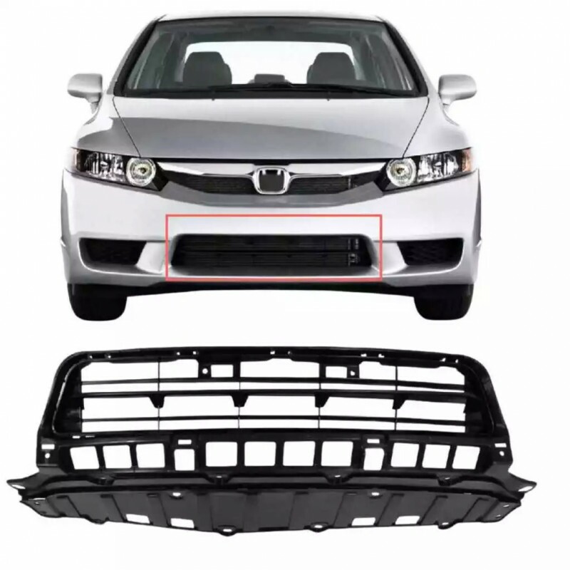 Grade Central Para-Choque New Civic 2009 a 2011 Preto