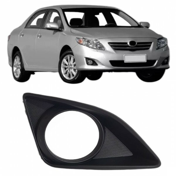 Moldura Farol Milha Corolla 2009 a 2011 Lado Direito Furo Farol Milha Preto