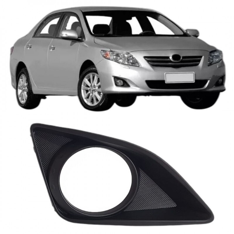Moldura Farol Milha Corolla 2009 a 2011 Lado Direito Furo Farol Milha Preto