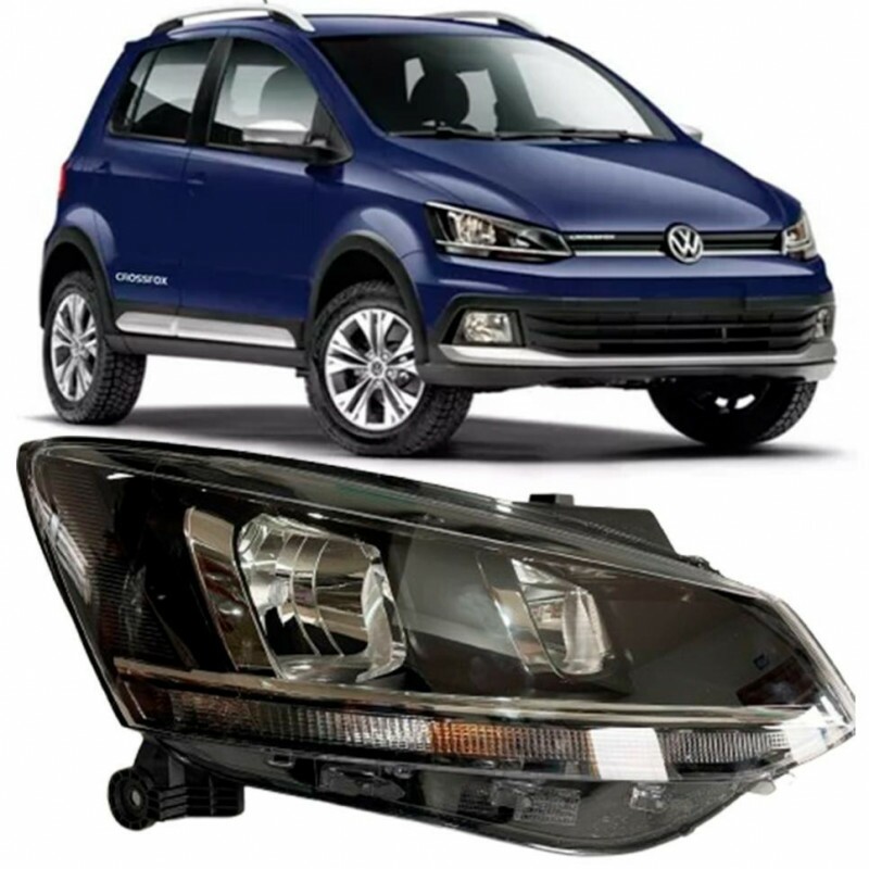 Farol Fox Spacefox Crossfox 2014 a 2022 Direito 5 Portas Mascara Negra