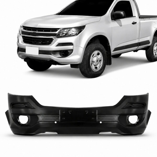 Para Choque S10 2017 a 2020 Dianteiro Preto Liso Com Furos Para Choque S10 2017 a 2020 Dianteiro Preto Liso Com Furos