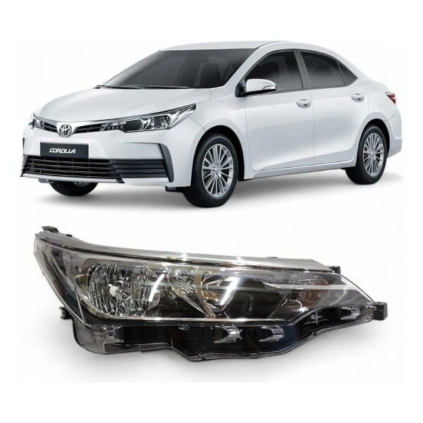 Farol Corolla 2017 a 2019 Esquerdo Mascara Negra Led Tyc Farol Corolla 2017 a 2019 Esquerdo Mascara Negra Led Tyc